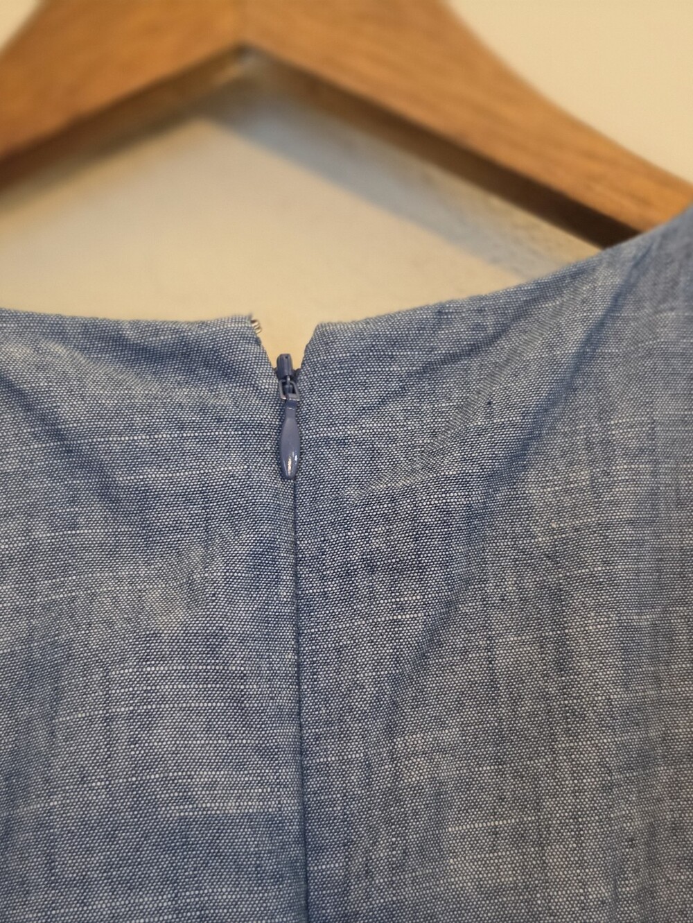 J. Crew Chambray Dress Womens 10 Cap Sleeve Faux Wrap Summer Brunch Cottagecore - Picture 11 of 11
